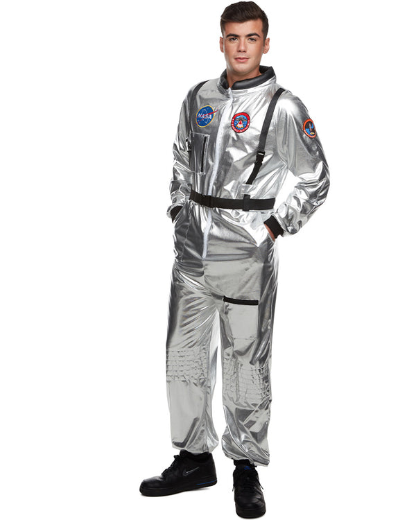 Silver Astronaut Suit Mens Costume