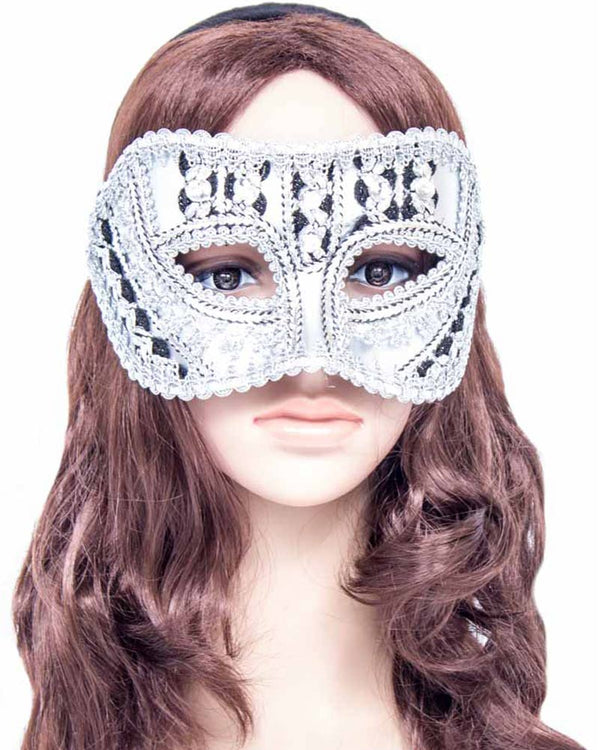 Silver Gems Masquerade Mask