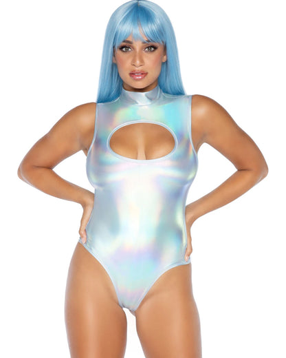 Silver Keyhole Womens Bodysuit