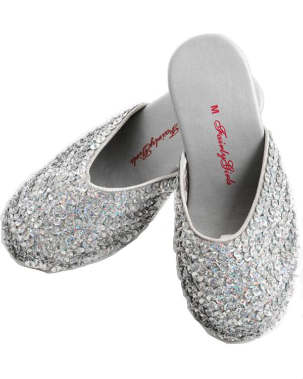 Princess Sparkle Silver Girls Slippers