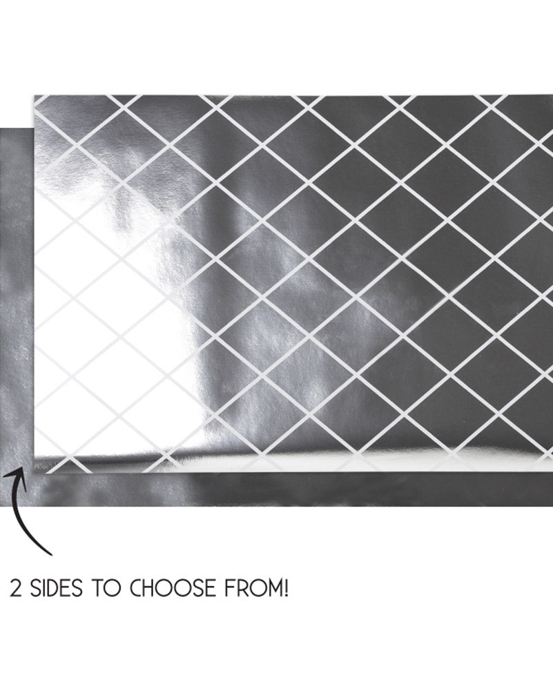Metallic Silver Reversible Table Runner