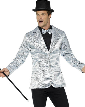 Silver Sequin Jacket Mens Costume
