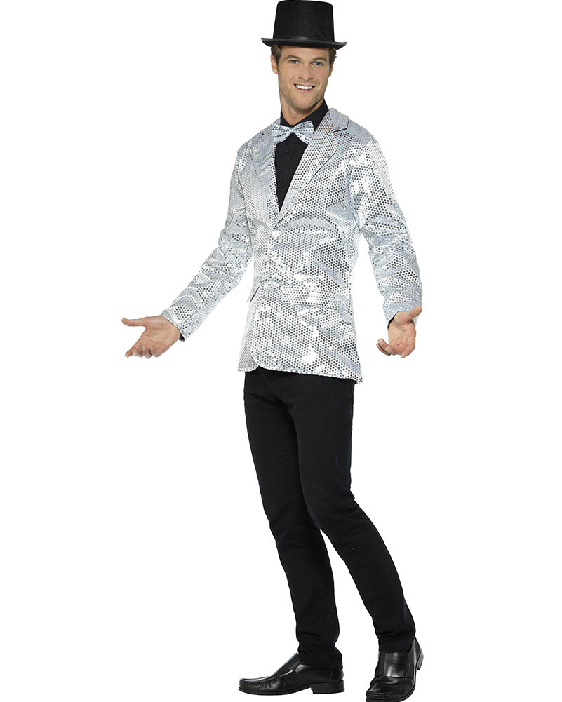 Silver Sequin Jacket Mens Costume