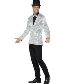Silver Sequin Jacket Mens Costume