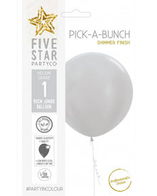 Christmas Silver Shimmer Round 90cm Latex Balloon