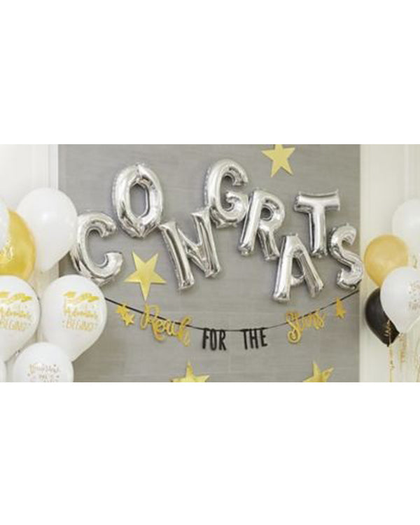 Silver 40cm Letter F Balloon