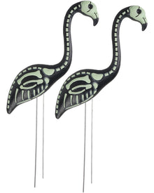 Skeleton Flamingo Garden Stakes Pack of 2 For Halloween