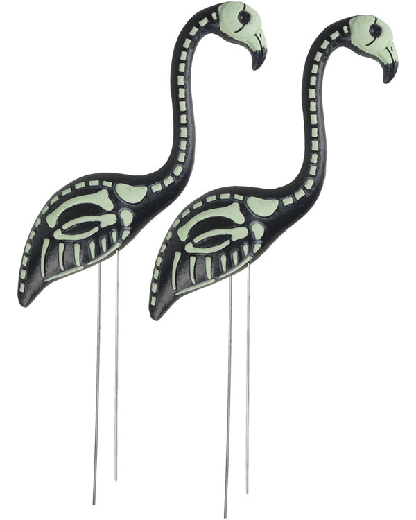 Skeleton Flamingo Garden Stakes Pack of 2