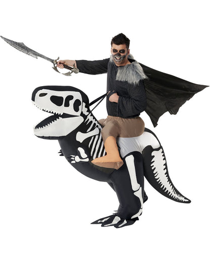 Skeleton T Rex Ride On Inflatable Adult Costume