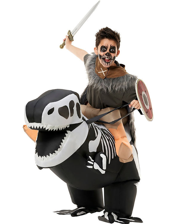 Skeleton T-Rex Ride On Inflatable Kids Costume