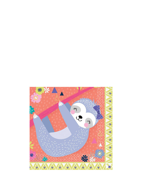 Sloth Beverage Napkins Pack of 16