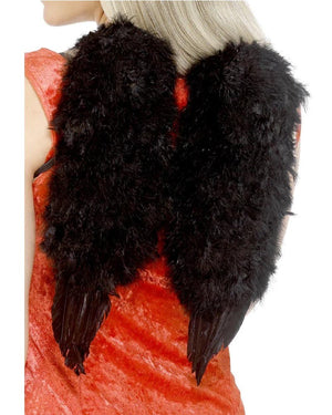Small Black Feather Angel Wings 40cm