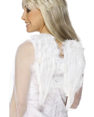 Christmas Small White Feather Angel Wings 40cm