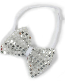 Snazzy Silver Sequin Bow Tie