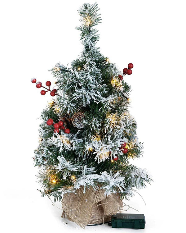 Christmas Snow Flocked Prelit Tabletop Tree