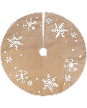 Christmas Snowflake Burlap Tree Skirt