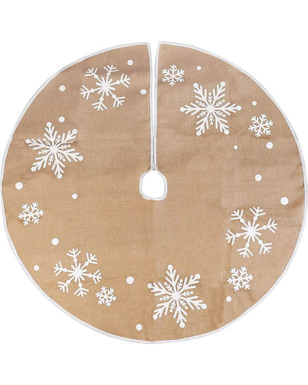 Christmas Snowflake Burlap Tree Skirt