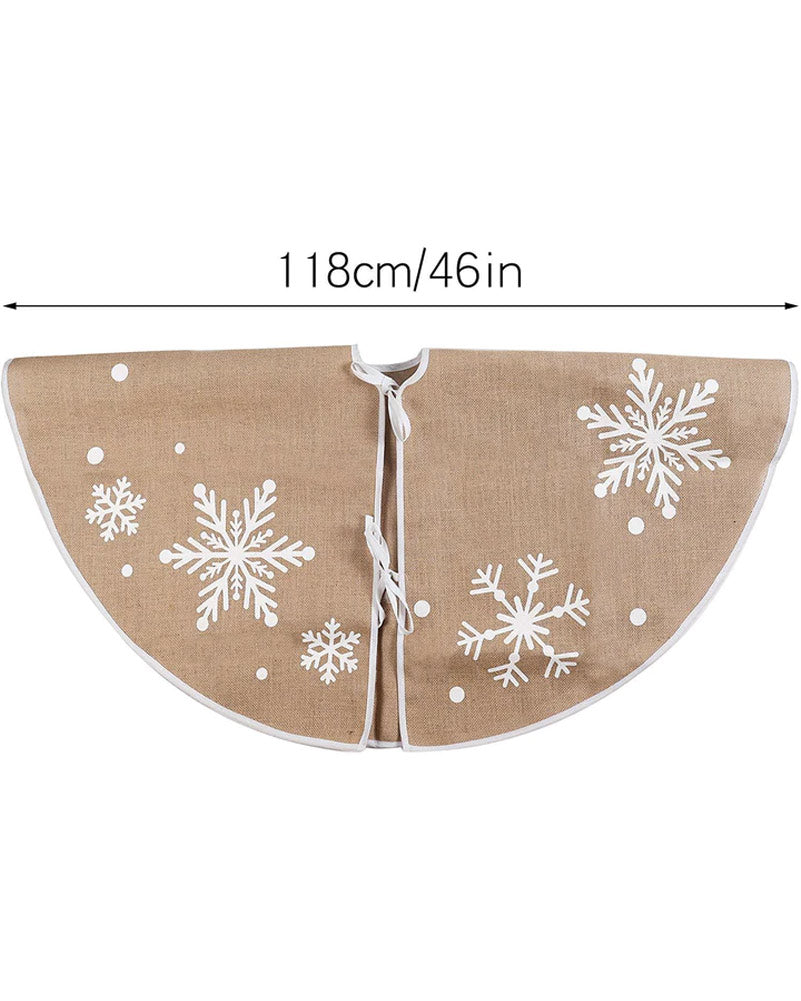Christmas Snowflake Burlap Tree Skirt