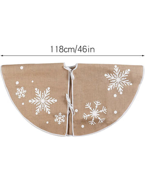 Christmas Snowflake Burlap Tree Skirt