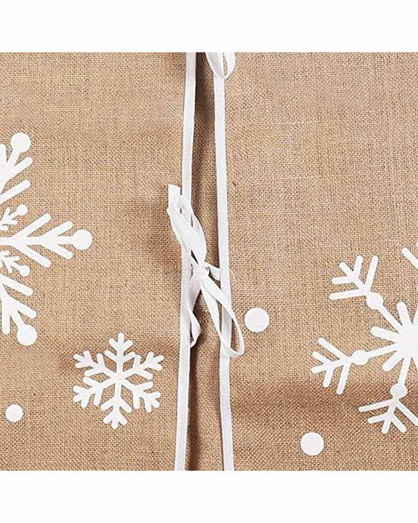 Christmas Snowflake Burlap Tree Skirt