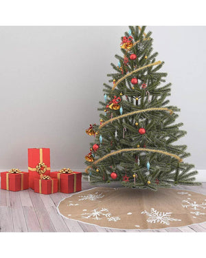 Christmas Snowflake Burlap Tree Skirt