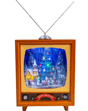 Snowing Musical Christmas LED Retro Television 47cm