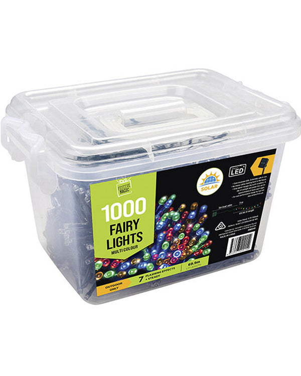 Solar Christmas Fairy Lights Multi Coloured 1000 Piece 69.9m