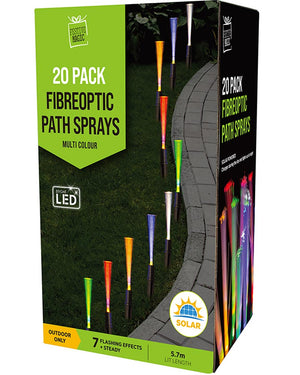 Solar Christmas LED Garden Sprays Multi-Coloured Lights Pack of 20
