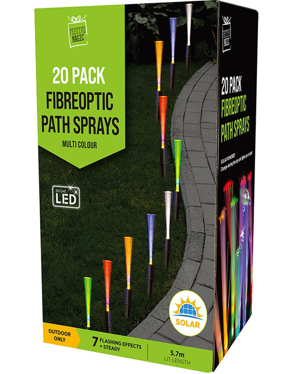 Solar Christmas LED Garden Sprays Multi-Coloured Lights Pack of 20