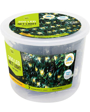 Solar Net Christmas Lights 300 Piece Warm White