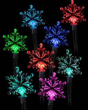 Christmas Solar Path Colour Change Snowflakes Pack of 8