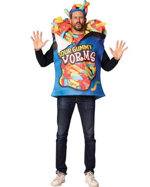 Sour Gummy Worms Adult Costume