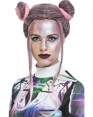 Space Buns Short Pink Wig