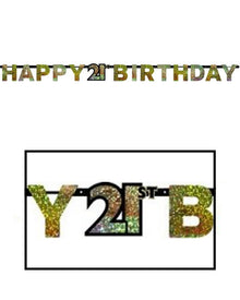 Sparkling Celebration 21st Prismatic Letter Banner 2.1m