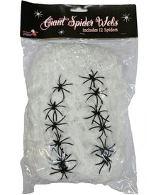 Spider Web with 12 Black Spiders 240g