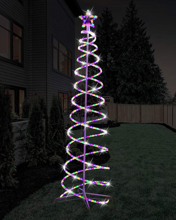 Spiral Tree Multi-Coloured Christmas LED Ropelight 1.8m