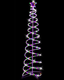 Spiral Tree Multi-Coloured Christmas LED Ropelight 1.8m