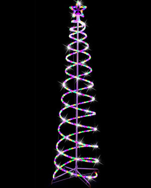 Spiral Tree Multi-Coloured Christmas LED Ropelight 1.8m