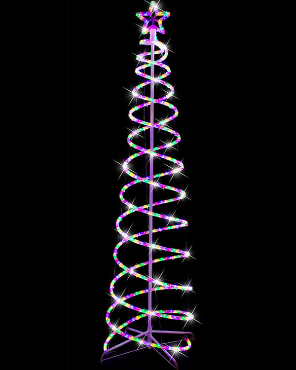 Spiral Tree Multi-Coloured Christmas LED Ropelight 1.8m