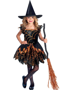 Spooky Spider Witch Girls Costume