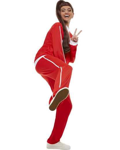 80s Red Scouser Tracksuit Mens Costume