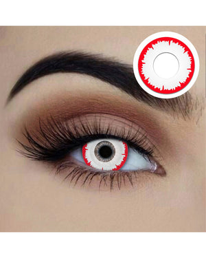 Blood Thirsty 14mm Red and White Contact Lenses with Case