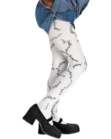 Stitched White Girls Tights