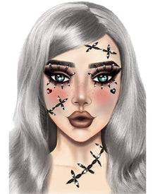 Stitches Adhesive Face Jewels For Halloween