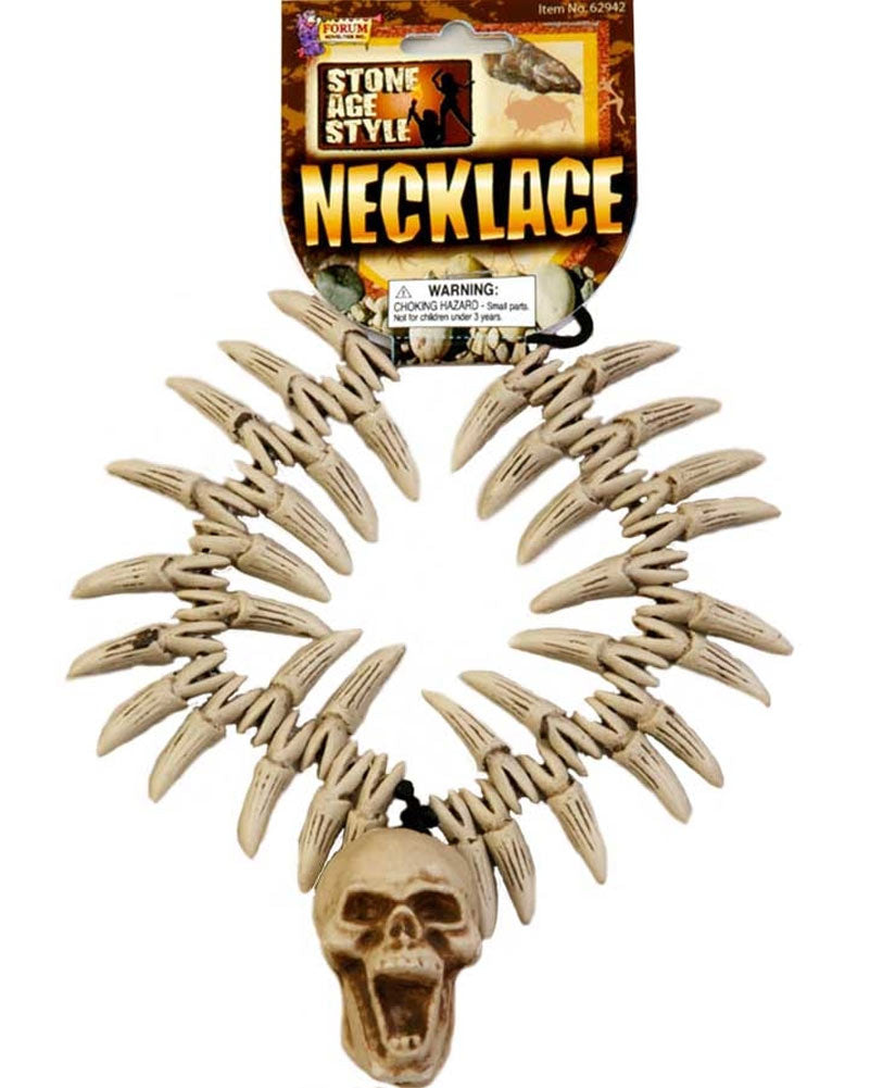 Stone Age Teeth And Skull Necklace