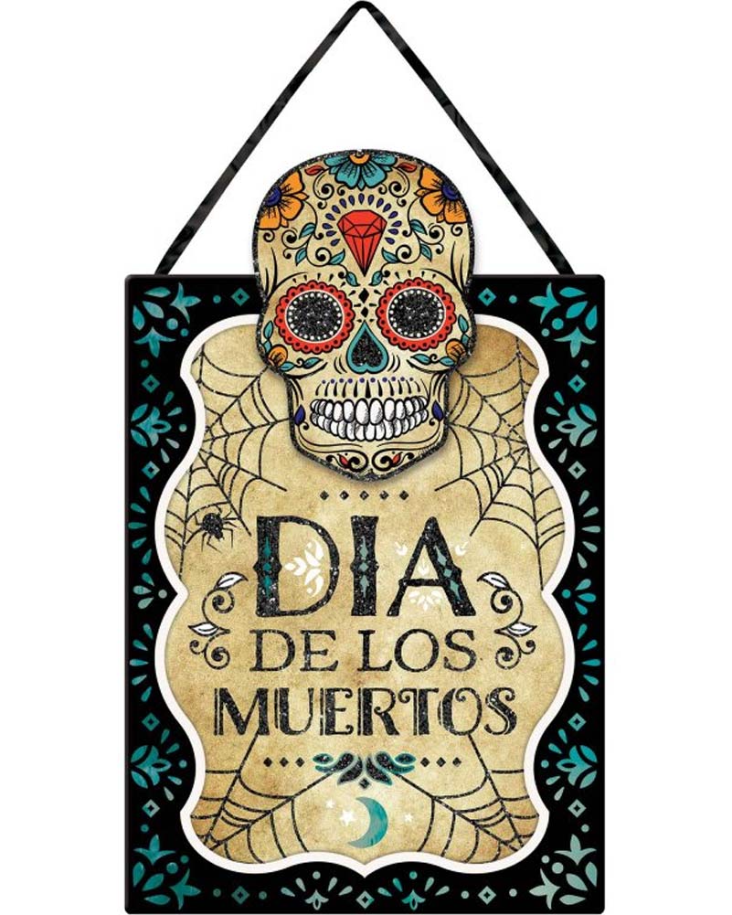 Sugar Skull Cardboard Hanging Sign