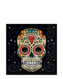 Sugar Skull Lunch Napkins Pack of 36 For Halloween
