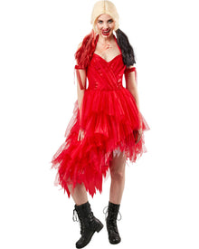 Suicide Squad Harley Quinn Red Dress Womens Halloween Costume