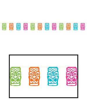 Summer Luau Tiki Paper Flag Banner