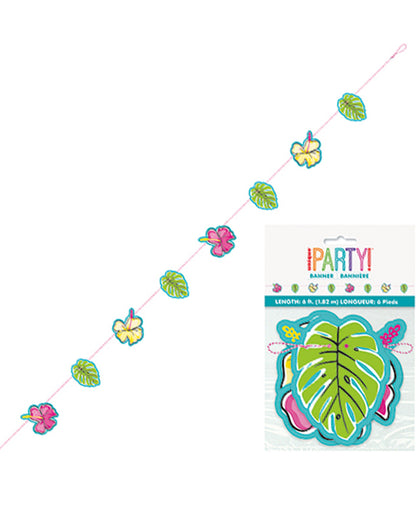 Summer Pineapple & Flamingo Luau Blossom Banner 1.8m